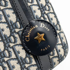 DIOR MEDIUM BOWLING BAG DIOR OBLIQUE CANVAS BLUE GHW
