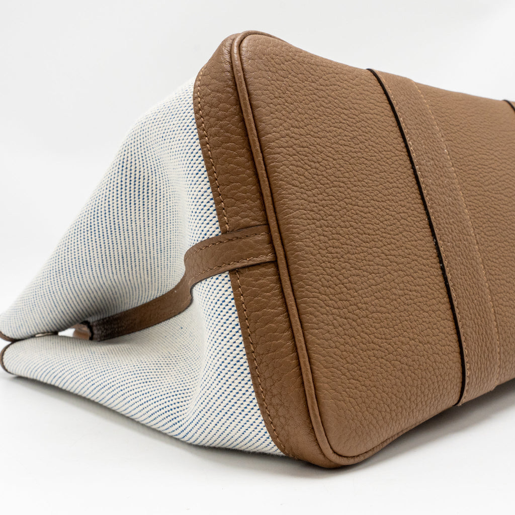 Hermes garden party 36 negonda/canvas ecru-bleu bill/alezan SHW