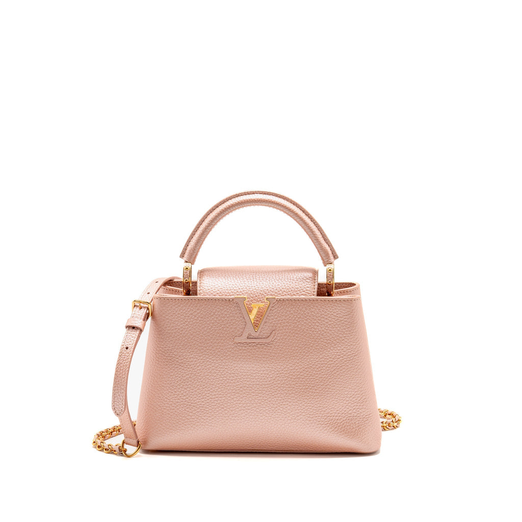Louis Vuitton Capucines BB Metallic Taurillon Leather Pearly Pink GHW