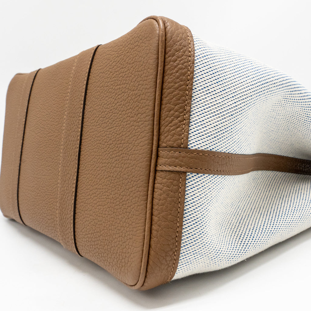 Hermes garden party 36 negonda/canvas ecru-bleu bill/alezan SHW