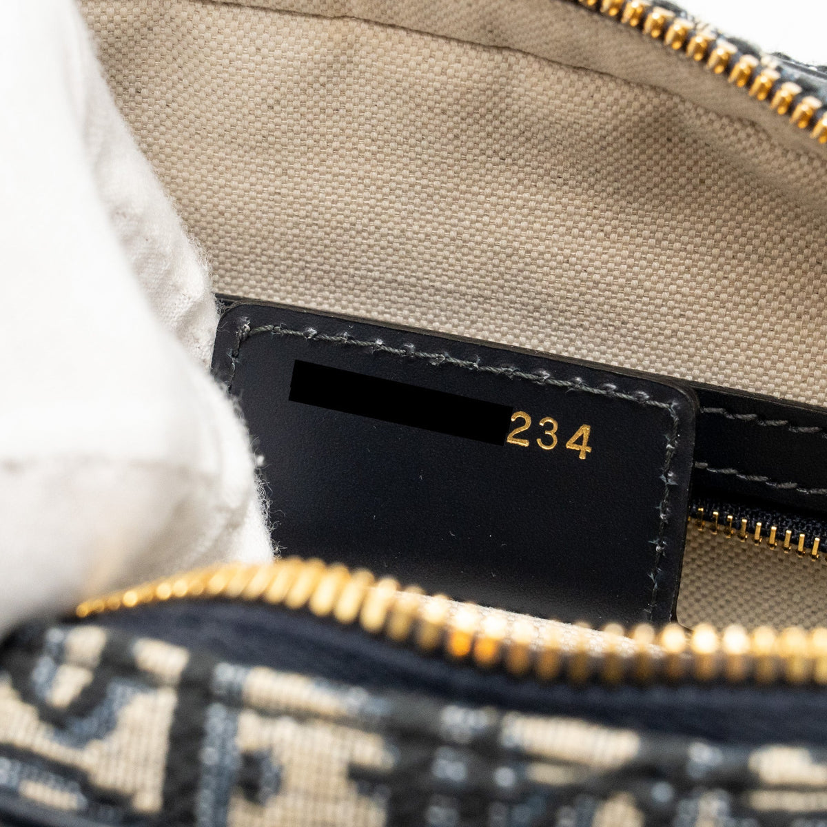 DIOR MEDIUM BOWLING BAG DIOR OBLIQUE CANVAS BLUE GHW