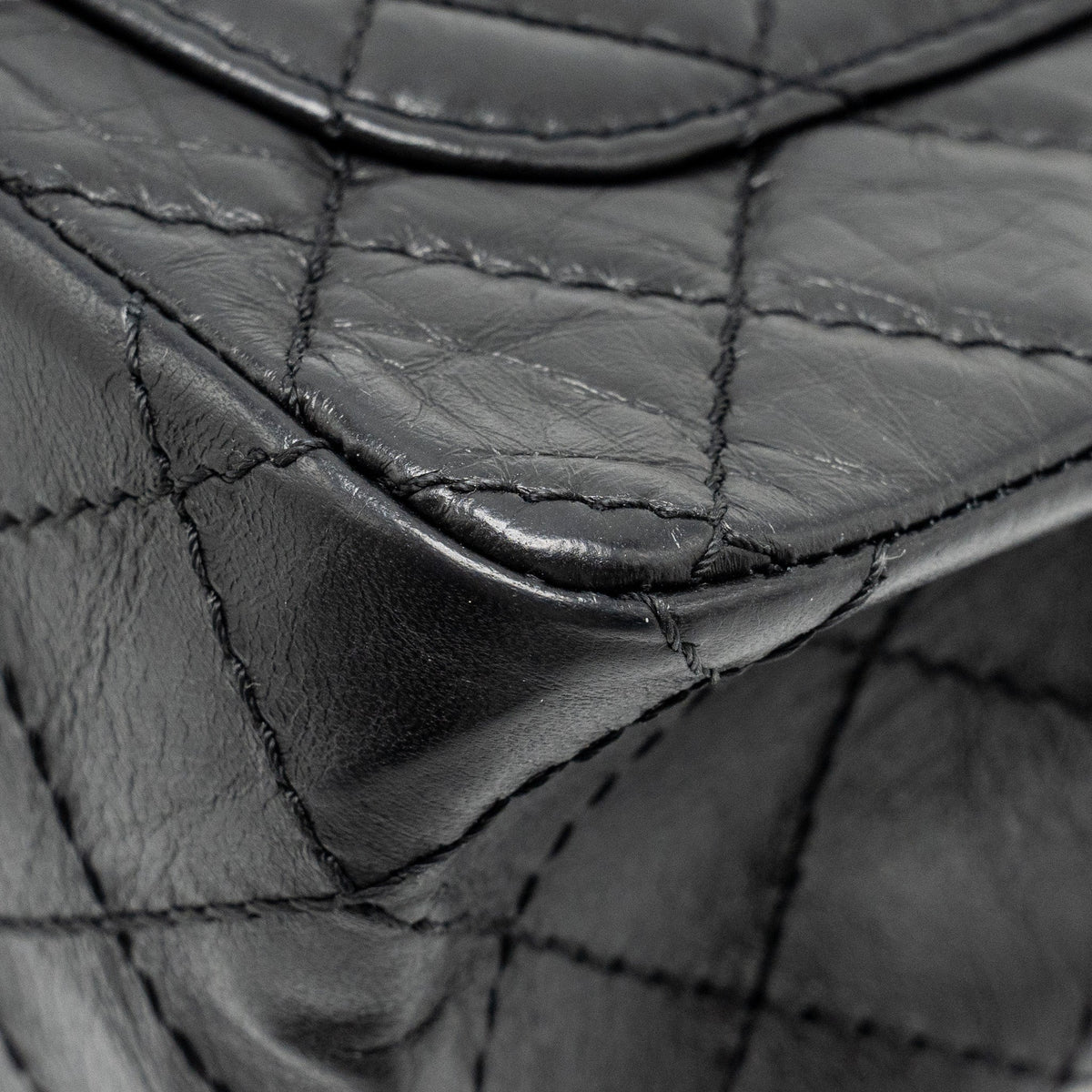 CHANEL MINI 2.55 REISSUE FLAP BAG AGED CALFSKIN BLACK GHW