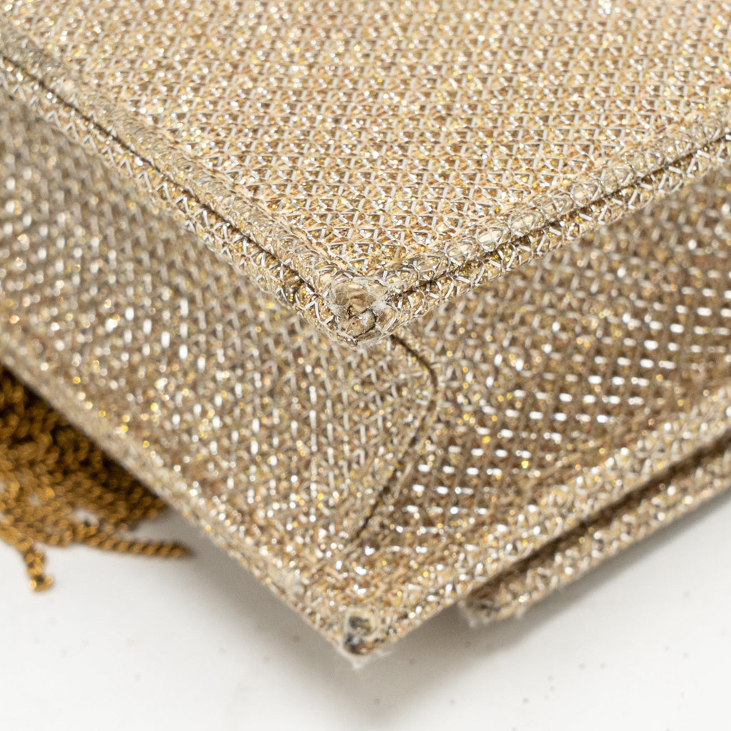 Saint Laurent Kate Tassel Bag/Wallet on Chain Glitter Monogram Gold GHW