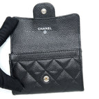 CHANEL CLASSIC FLAP CARD HOLDER CAVIAR BLACK SHW