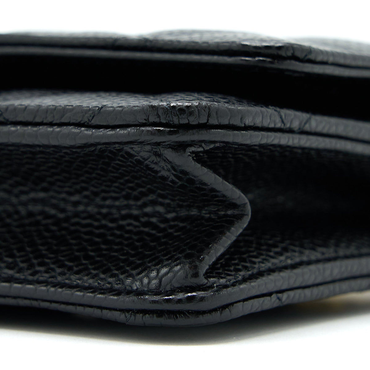 CHANEL CLASSIC WALLET ON CHAIN CAVIAR BLACK GHW (MICROCHIP)