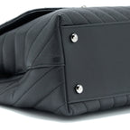 CHANEL MEDIUM COCO HANDLE CHEVRON CAVIAR BLACK SHW