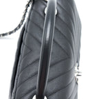 CHANEL MEDIUM COCO HANDLE CHEVRON CAVIAR BLACK SHW