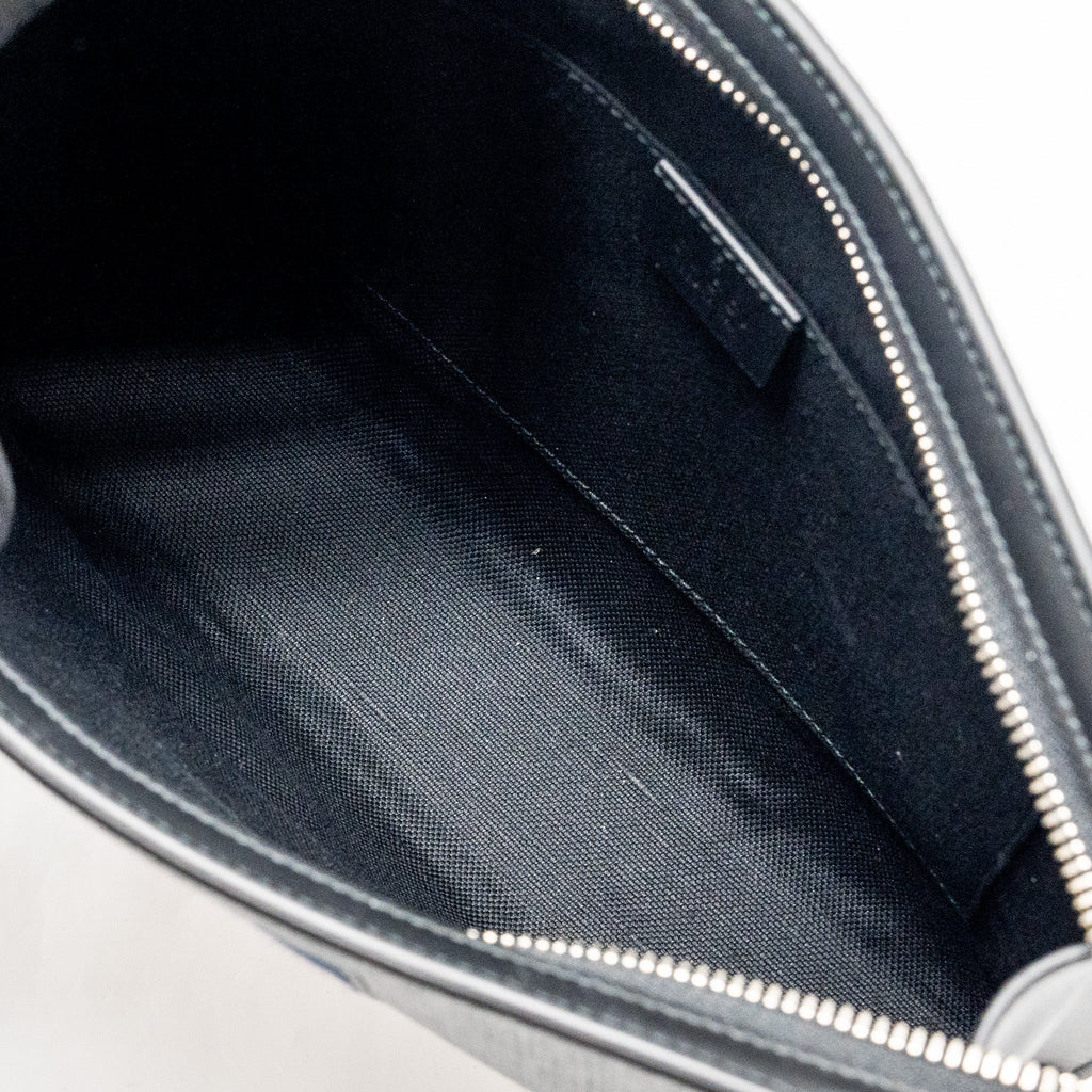 GUCCI GG SUPREME CANVAS / LEATHER ZIP CLUTCH BLACK/ MULTICOLOUR SHW