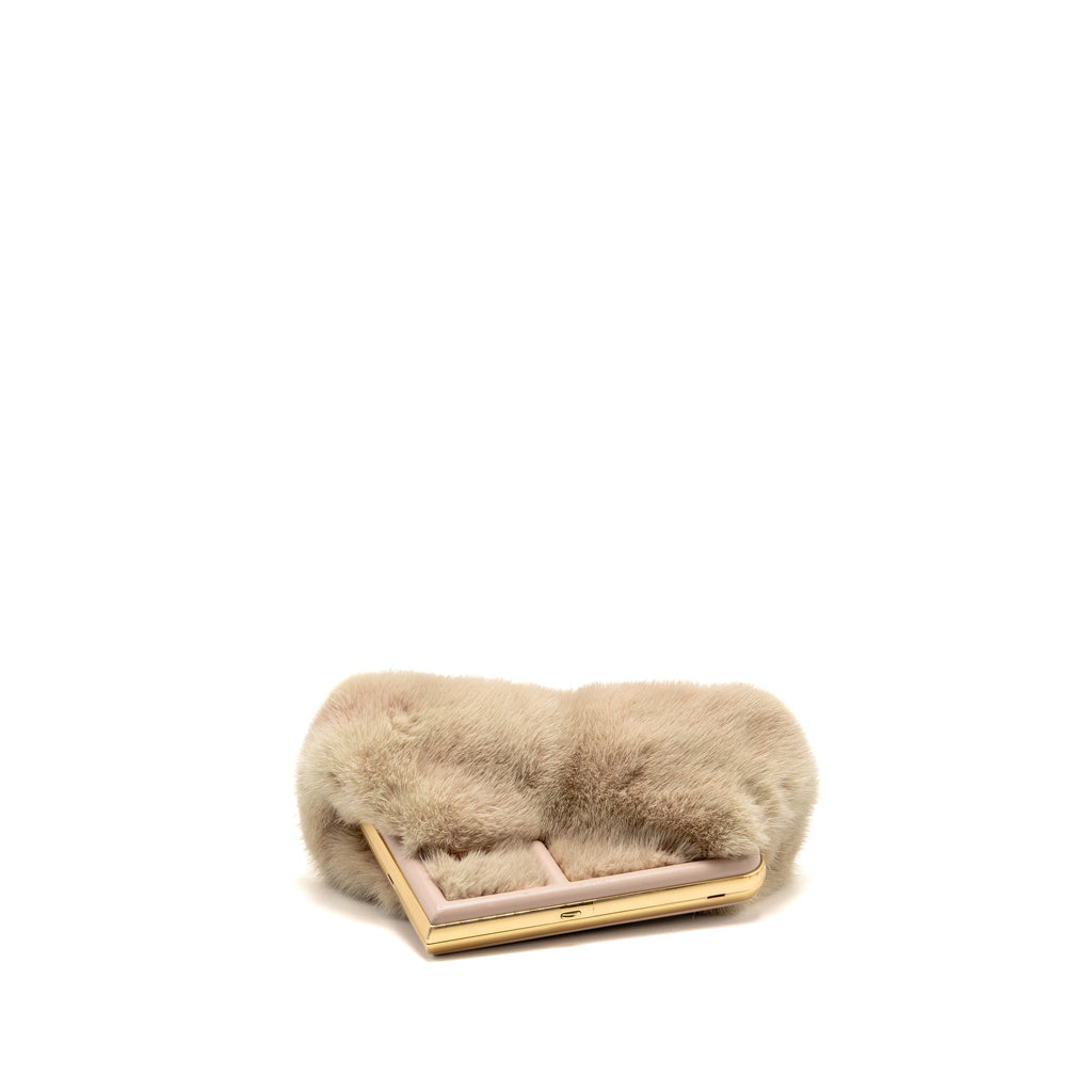 Fendi First Small Bag Mink Fur/Leather Plush Pink GHW