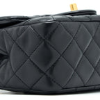 CHANEL 22S PEARL CRUSH MINI SQUARE FLAP BAG LAMBSKIN BLACK GHW(MICROCHIP)