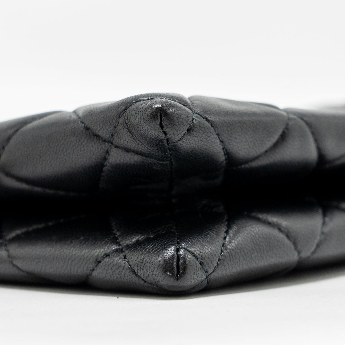 CHANEL COCO CHARMS CHAIN QUILTED POUCH BAG LAMBSKIN BLACK LGHW