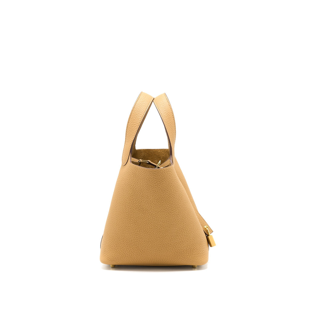 Hermes Picotin 18 Lock Bag Clemence 4B Biscuit GHW