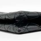 CHANEL COCO CHARMS CHAIN QUILTED POUCH BAG LAMBSKIN BLACK LGHW