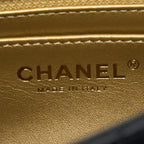 CHANEL 22S PEARL CRUSH MINI SQUARE FLAP BAG LAMBSKIN BLACK GHW(MICROCHIP)