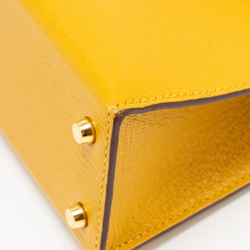 Hermes mini kelly II chèvre mysore jaune amber GHW