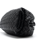 BOTTEGA VENETA POUCH INTRECCIATO LEATHER CLUTCH LAMBSKIN BLACK