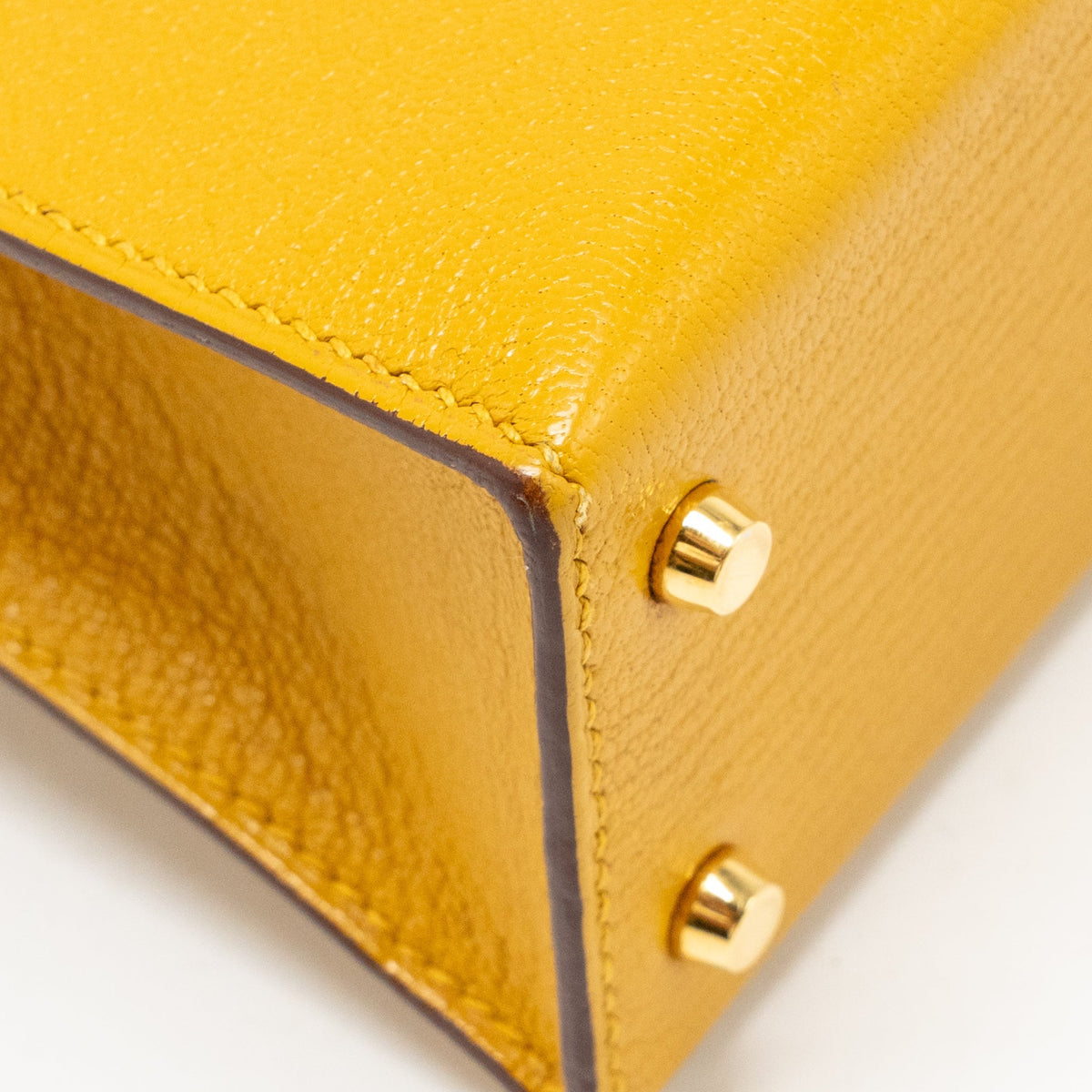 Hermes mini kelly II chèvre mysore jaune amber GHW