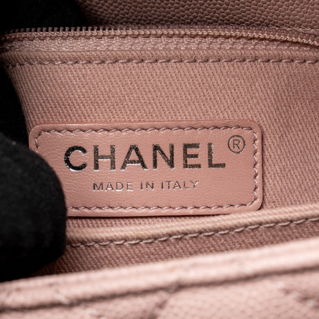 CHANEL SMALL COCO HANDLE CAVIAR PINK RUTHENIUM SHW