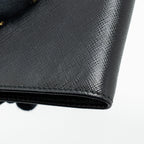 PRADA SMALL SAFFIANO LEATHER WALLET BLACK GHW