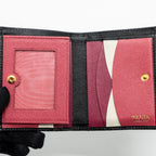 PRADA SMALL SAFFIANO LEATHER WALLET BLACK GHW