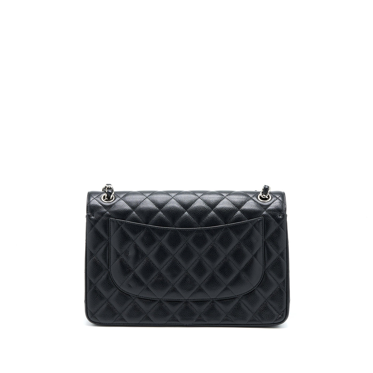 CHANEL CLASSIC JUMBO DOUBLE FLAP BAG CAVIAR BLACK SHW