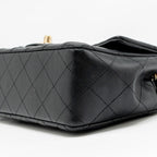 CHANEL COCO CHARMS MINI RECTANGULAR FLAP BAG LAMBSKIN BLACK LGHW