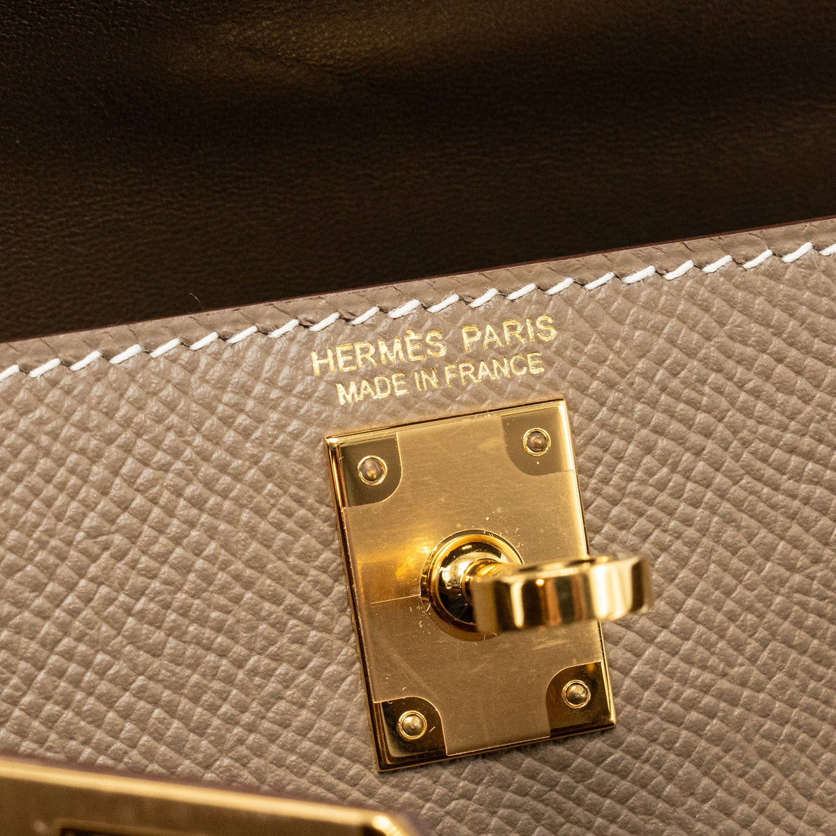 Hermes Mini Kelly II Epsom Etoupe GHW