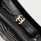 CHANEL SMALL GABRIELLE HOBO BAG CHEVRON CALFSKIN BLACK MULTICOLOUR HARDWARE