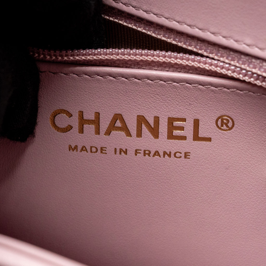 CHANEL MINI KELLY SHOPPING TOTE BAG CALFSKIN 24A LIGHT PINK GHW (MICROCHIP)