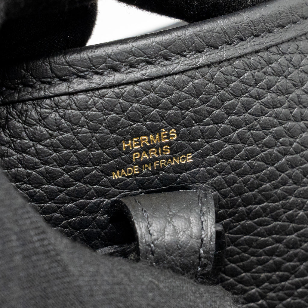 HERMES MINI EVELYNE CLEMENCE BLACK GHW