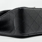 CHANEL SMALL CLASSIC DOUBLE FLAP BAG CAVIAR BLACK SHW (MICROCHIP)