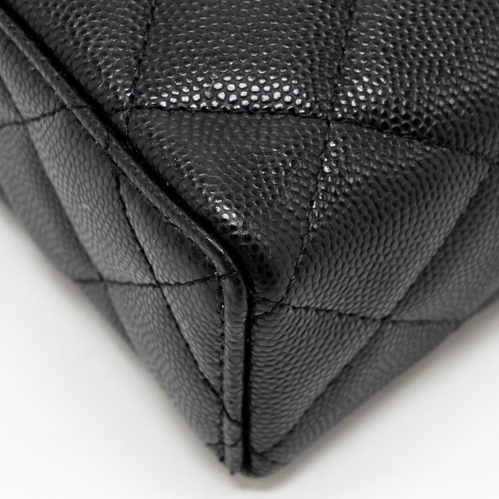 CHANEL TOP HANDLE VANITY BAG CAVIAR BLACK GHW (MICROCHIP)