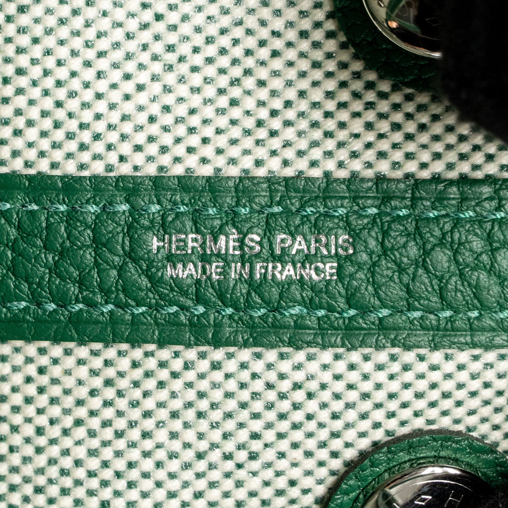 Hermes Neo Garden Party 23 Canvas/Negonda ecru/Vert Moyen SHW
