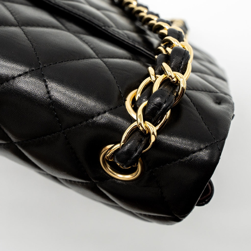 CHANEL MAXI CLASSIC SINGLE FLAP BAG LAMBSKIN BLACK GHW