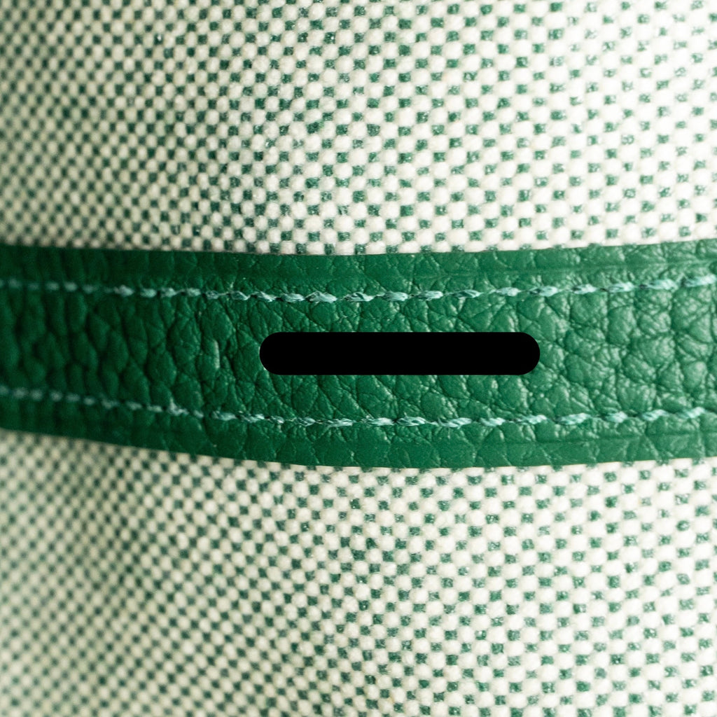 Hermes Neo Garden Party 23 Canvas/Negonda ecru/Vert Moyen SHW