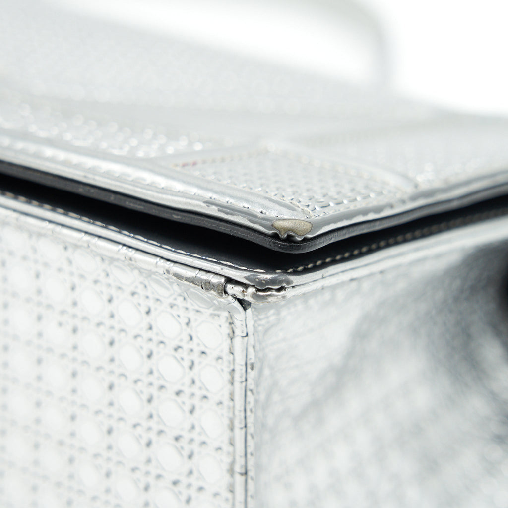 DIOR MEDIUM DIORMA METALLIC SILVER WITH SHW