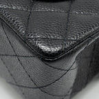 CHANEL SMALL CLASSIC DOUBLE FLAP BAG CAVIAR BLACK SHW (MICROCHIP)
