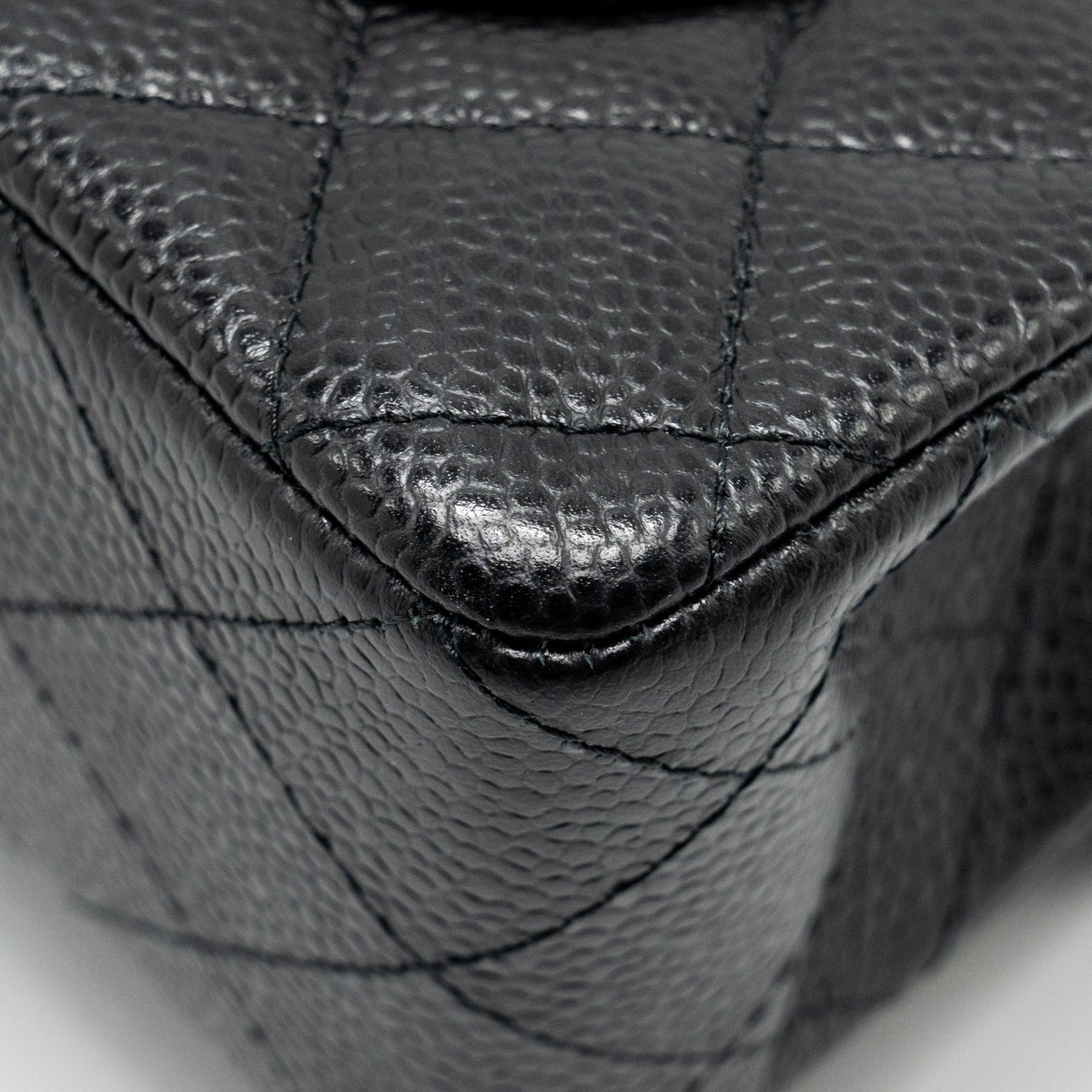 CHANEL SMALL CLASSIC DOUBLE FLAP BAG CAVIAR BLACK SHW (MICROCHIP)