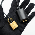 HERMES HERBAG 31 ZIP BAG CANVAS / HUNTER LEATHER BLACK GHW