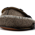 LOEWE SMALL GATE BAG CALFSKIN/TWEED TAN GHW