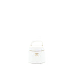 CHANEL TOP HANDLE VANITY CASE LAMBSKIN WHITE GHW