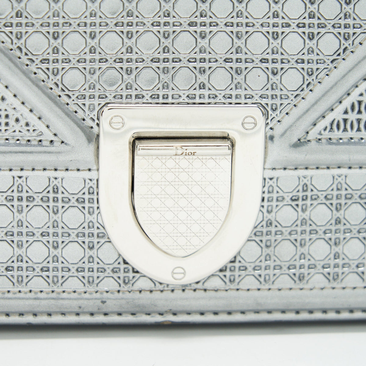 DIOR MEDIUM DIORMA METALLIC SILVER WITH SHW