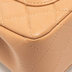 CHANEL MINI RECTANGULAR FLAP BAG LAMBSKIN BEIGE LGHW (MICROCHIP)