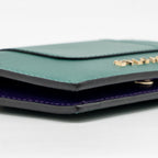 Bvlgari serpenti compact card holder leather green/purple LGHW