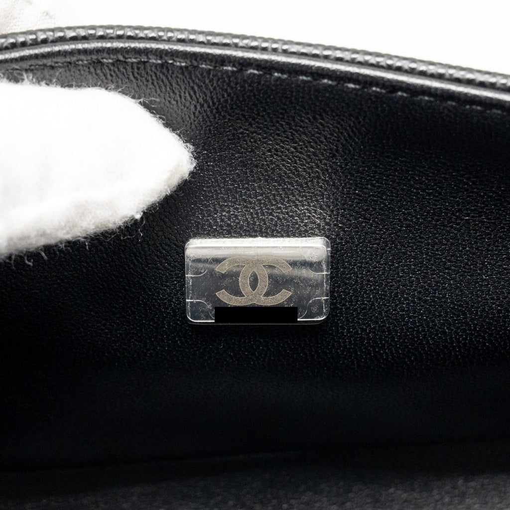 CHANEL SMALL BOY BAG CAVIAR BLACK RUTHENIUM SHW (MICROCHIP)