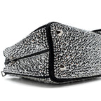 PRADA GALLERIA SATIN MINI BAG WITH CRYSTAL BLACK SHW