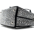 PRADA GALLERIA SATIN MINI BAG WITH CRYSTAL BLACK SHW
