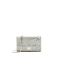 DIOR DIORAMA WALLET ON CHAIN METALLIC SILVER SHW