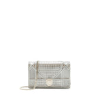 DIOR DIORAMA WALLET ON CHAIN METALLIC SILVER SHW