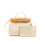 HERMES HERBAG ZIP 31 BAG CANVAS BRETON/NATURAL SABLE/NATA SHW